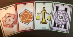 Sacred Geometry Healing Cards - open box, card 48 with slightly peeled edge