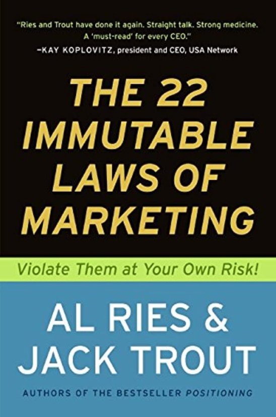 The 22 Immutable Laws of Marketing - thrifted book